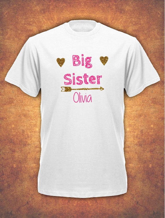 Personalised Big Sister Birthday Present Gift baby Children/'s T-shirt kids