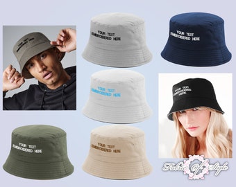 Personalised Embroidered Bucket Hat Custom Text Embroidery Bucket Hat Summer Hat Personalized Gift Vacation Beach Bucket Hat cricket