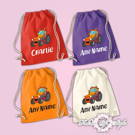 Gym Sack Personalised Any Name Tractor Boy Girls Back to Drawstring Bag PE GYM Gym Sack Gym Bag School Kids Etsy Canada