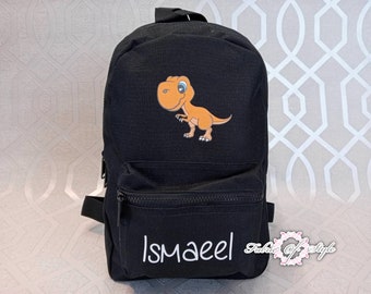 Personalisierte Kinder Mini Rucksack - Jeder Name Dinosaurier Junge Mädchen KINDERZIMMER Back To School Bag