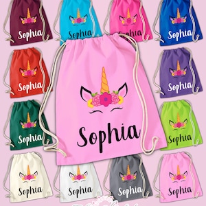 Sac de sport personnalisé n'importe quel nom Licorne filles retour au sac à cordon PE GYM sac de sport sac de sport école enfants