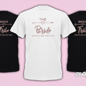 Personalized Bride Tribe T-Shirt: Rose Gold Hen Party Tee
