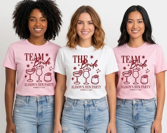 Personalised Hen Party T-shirts, Custom Bride Tribe Tops, Bachelorette Party Gift