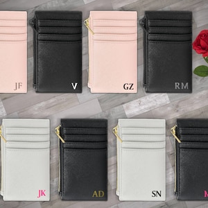 Monogram portemonnee | Gepersonaliseerde kaarthouder | Damesportemonnee | gepersonaliseerd bedankje | gepersonaliseerd verjaardagscadeau | persoonlijk cadeau voor haar