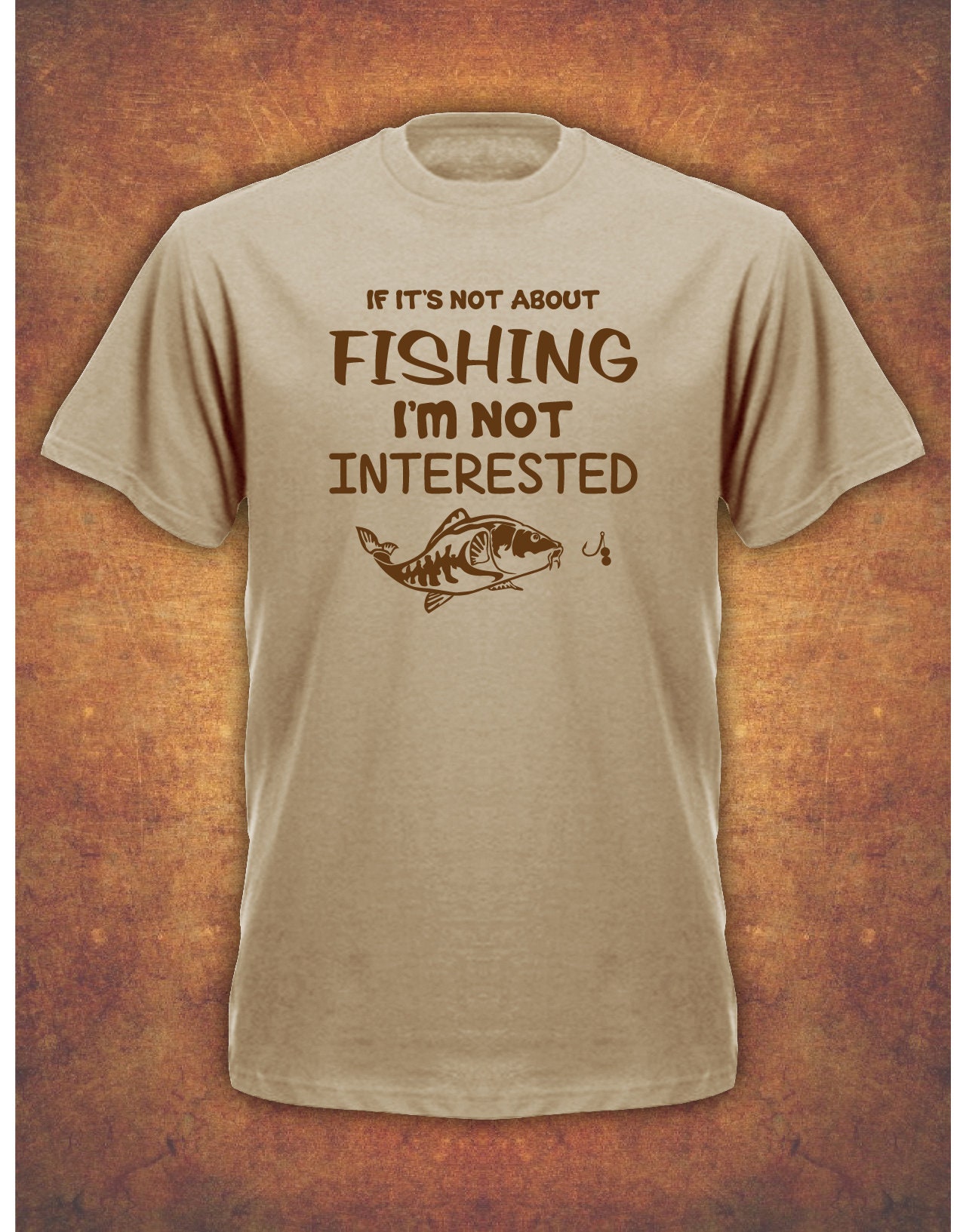 Image of Not Fishing Interested Fathers Day Lockdown 2020 Birthday Present Gift Khaki T-Shirt Carp