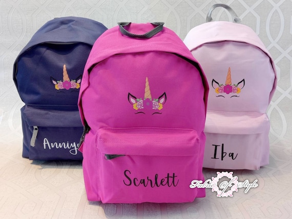 Personalised Kids Backpack Any Name Unicorn Girls Boys Back to