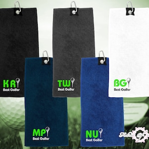 Personalised Embroidered Best Golfer Golf Microfibre Towel Any Name Gift Gifts Men Perfect for Dad, Birthday, Christmas , Fathers Day