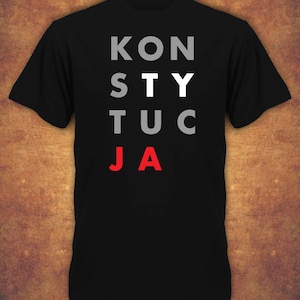 Konstytucja Koszulka Protest Polska  Unia Europejska Mens T-shirt - black