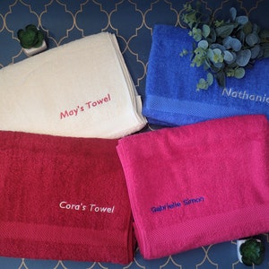 Personalized Embroidered 100% Cotton Towel: Custom Name Gift