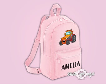 Zaino Personalizzato Per Bambini Con Nome - Tela Blu Con Tema Mario - Daily Gifts