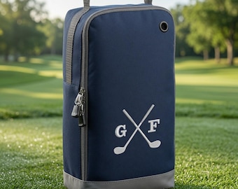 Personalised Embroidered Golf Shoe Bag - Personalised Initials Golf Shoe Bag - Golfer Gift
