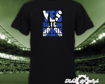 YES Sir, I can BOOGIE! SCOTTISH Flag Scotland Euro 2024  T-shirt kids Black