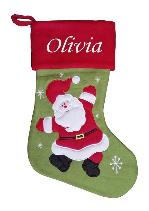 Personalised Embroidered Luxury Pet Cat Christmas Stocking Sack Bag Red Family