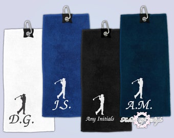 Personalised Embroidered Golf Microfibre Towel  Any Name Gift Gifts Men Perfect for Dad, Grandad, Friend, Birthday, Christmas , Fathers Day