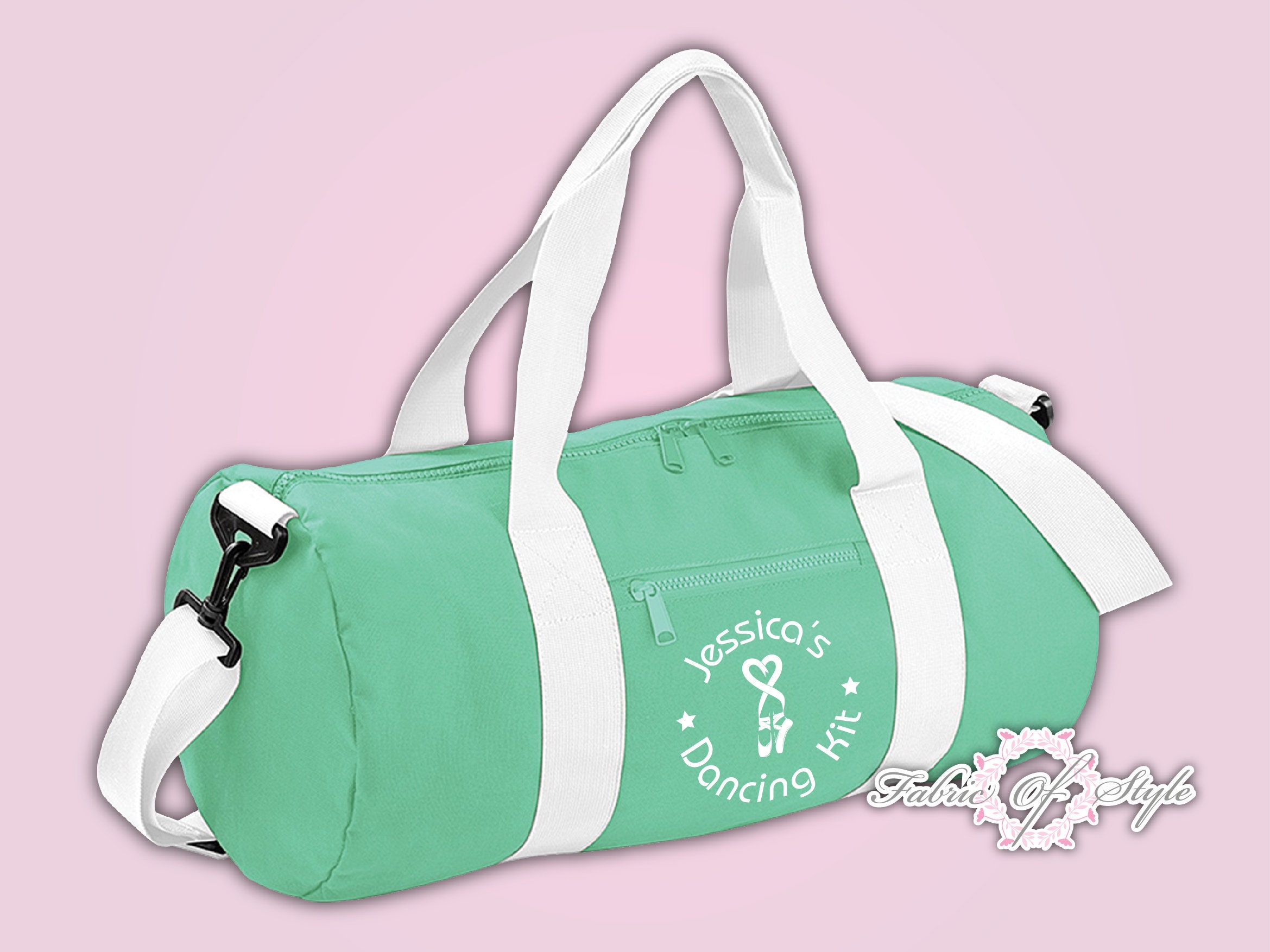 Personalised Ballet Girls Dance Kids Barrel Bag Duffle Pink