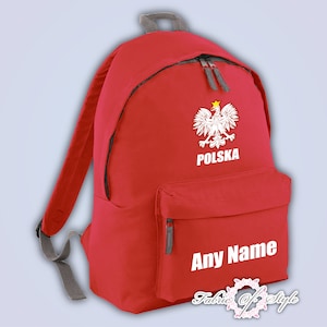 Gepersonaliseerde kinderrugzak Retro voetbal Polen Polska Ball Name Girls Boys Terug naar schooltas