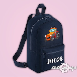 Mini sac à dos personnalisé pour enfants - N'importe quel nom Tractor Boy Girl NURSERY Back To School Bag