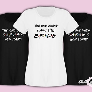 Friends  hen party tshirts Personalised Hen Party vest top The one with your hen party 2025 T-shirt Female