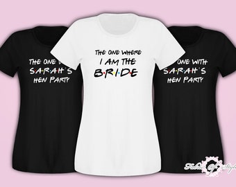 Friends  hen party tshirts Personalised Hen Party vest top The one with your hen party 2023  T-shirt Female