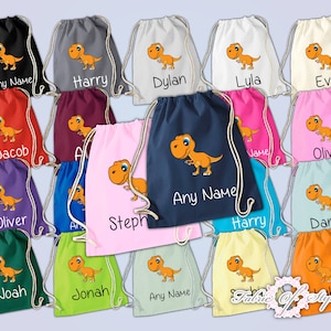 Sac de sport personnalisé tout nom dinosaure garçon filles retour au sac à cordon PE GYM sac de sport sac de sport école enfants