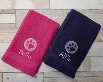 Personalised Embroidered Dog Towel, Dog Paw Towel, Dog Gift , Pet Towel, Custom Pet Towel , Gift for Dog, Custom Dog Gift Christmas