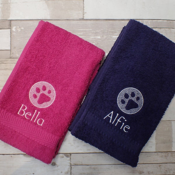 Personalised Embroidered Dog Towel, Dog Paw Towel, Dog Gift , Pet Towel, Custom Pet Towel , Gift for Dog, Custom Dog Gift Christmas