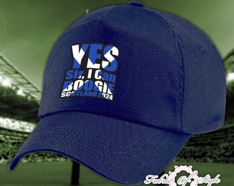 YES Sir, I can BOOGIE! SCOTTISH Flag Scotland Euro 2024 Classic Plain Adjustable Baseball Cap Navy