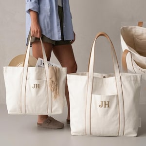 Personalised Courtside Tote Bag – Monogram Embroidered Initials Tote