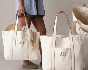 Personalised Courtside Tote Bag – Monogram Embroidered Initials Tote