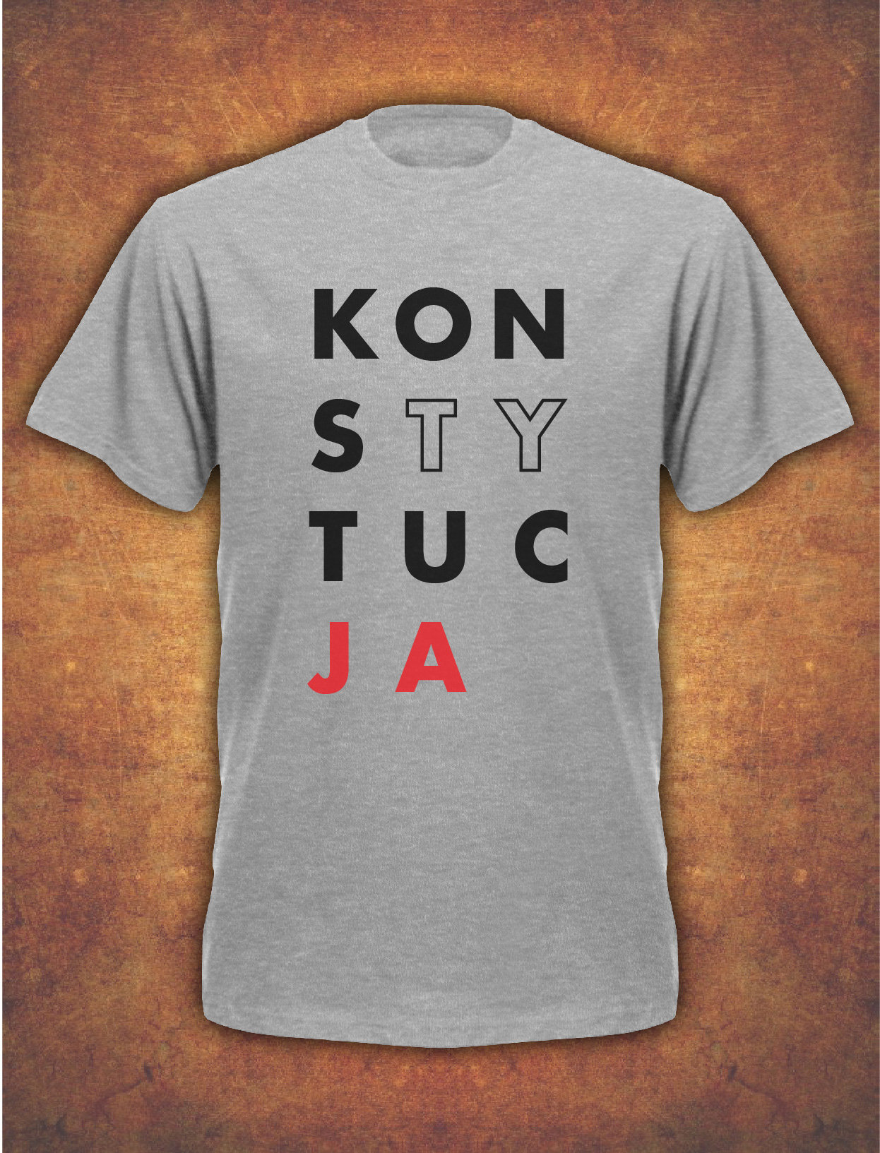Image of Konstytucja Koszulka Protest Polska 2019 Unia Europejska Mens T-Shirt - Grey