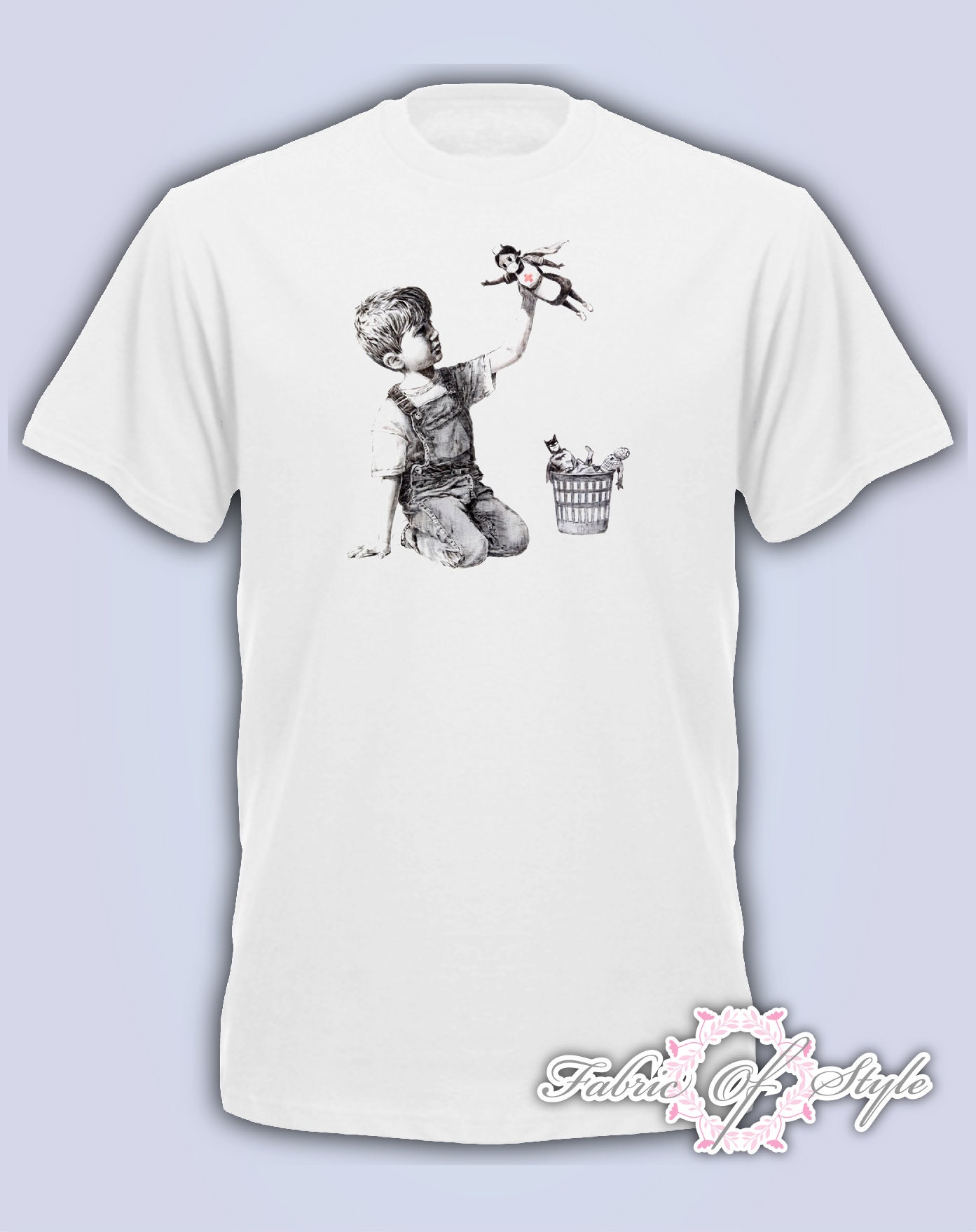 Image of Banksy Superhero Social Distance Quarantine Nurse 2020 T-Shirt Kids White