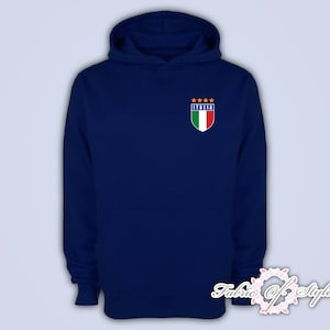 Retro Italy Football Italia Italian Italy Mens Womens Hoodie Navy