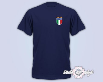 Retro Italië Voetbal T Shirt World Cup Italia Italiaans Italië Euro T-shirt Heren Marine