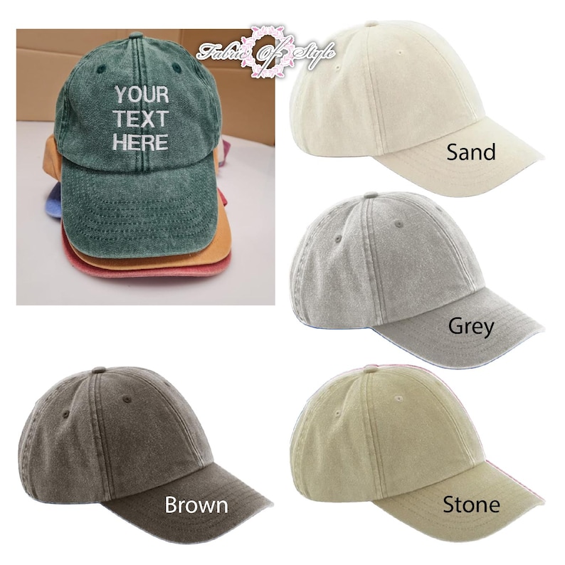Custom Embroidered Hen Party Hats - Personalized Vintage Washed Baseball Cap - Retro Bachelorette Party Hats, Girls Trip, Bridal Shower Gift image 8