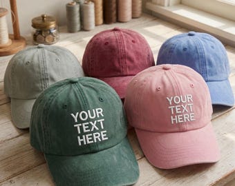Custom Embroidered Cap with Your Text, Personalized Unisex Dad Hat, Custom Hand Monogram Gift for Her, Best Man Gift, Corporate Party Gift