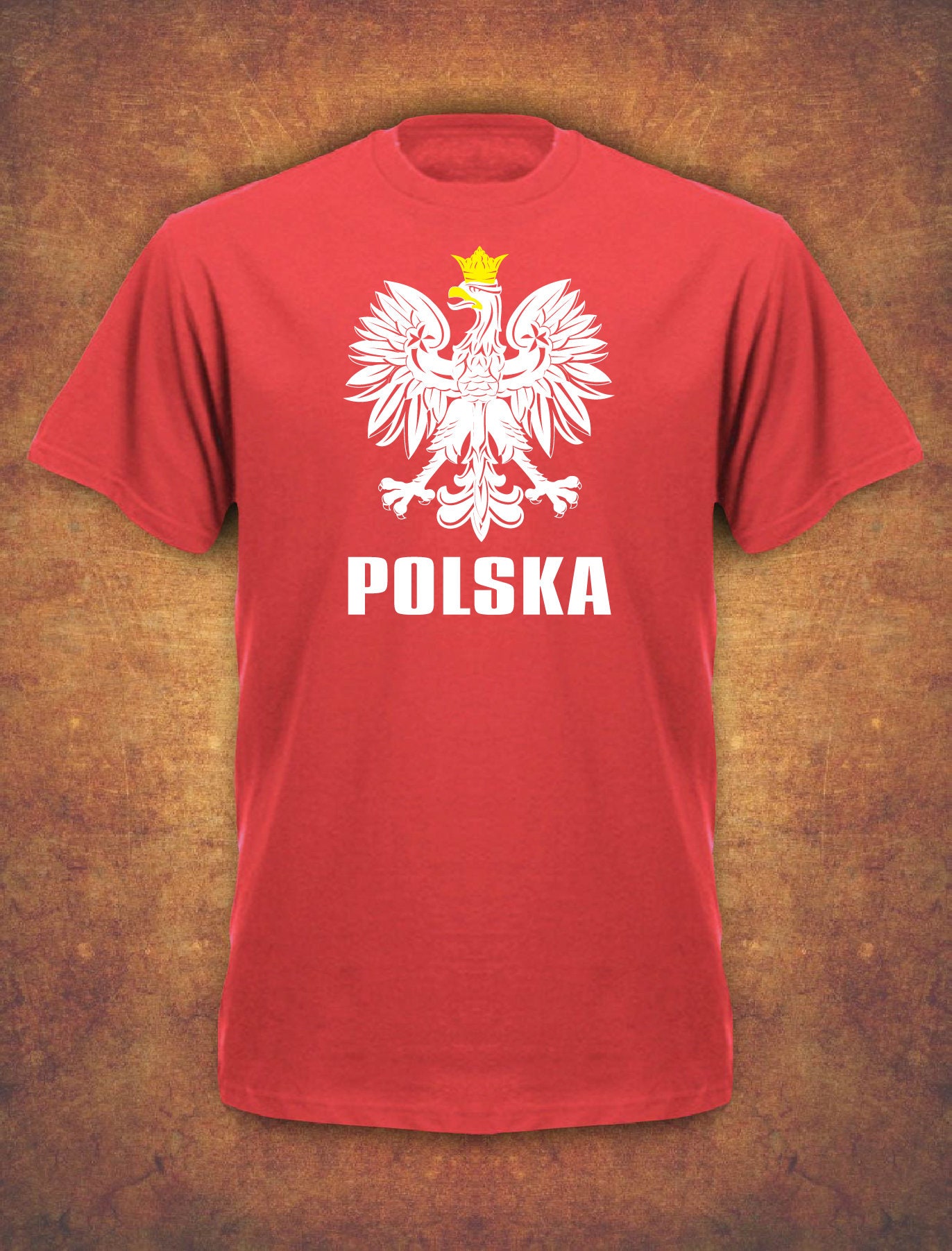 Image of Koszulka Polska Polish Poland Football World Cup Kibic T-Shirt - Red