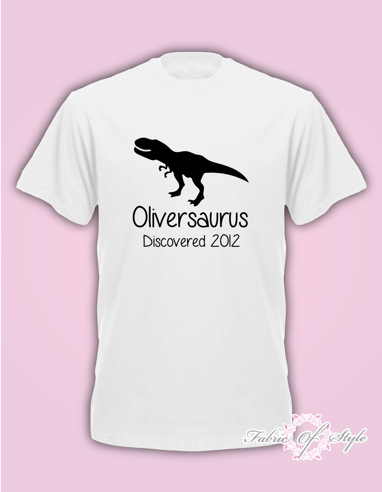 Image of Personalised Dinosaur T-Rex With Any Name Boy Girl Lockdown Quarantine Birthday Present T-Shirt Kids