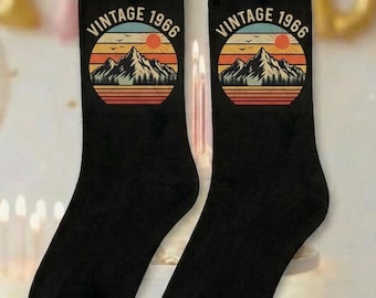 Vintage 1966 Socks – Retro 60th Birthday Gift, Cotton Blend Crew Socks II