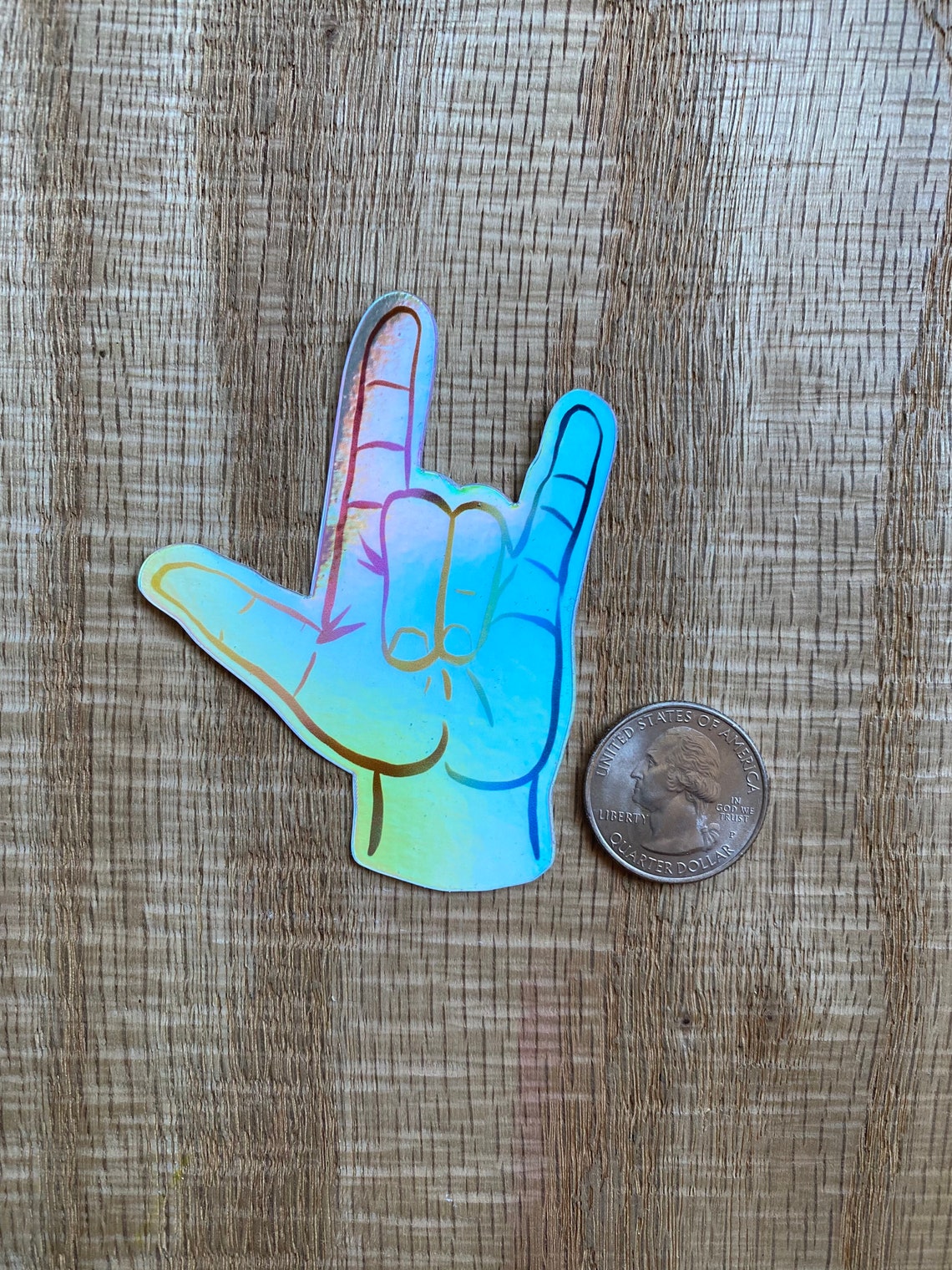 Holographic ASL ILY Sticker Vinyl Decal American Sign | Etsy