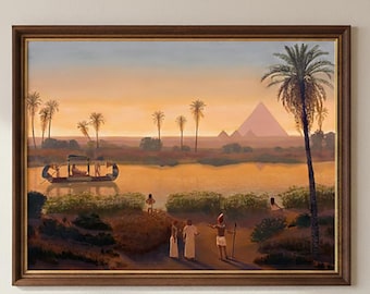 ネフェルティティ美しき女王 - エジプト美術 - キャンバスに手描きされ