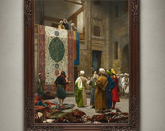 エジプトの油絵 アラビアの花売り - エジプト美術 - アラビア美術 - キャンバスに