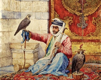 ビッグ割引 Arab Falconer - Arabic Art - Islamic Art - Egyptian Art 洋書