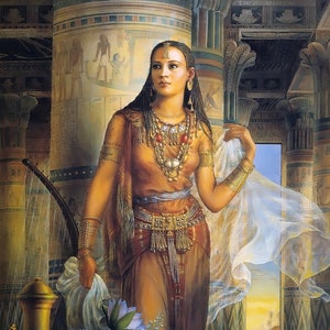 Cleopatra Queen Of Egypt - Egyptian Art - Hand Painted Oil Painting On Canvas