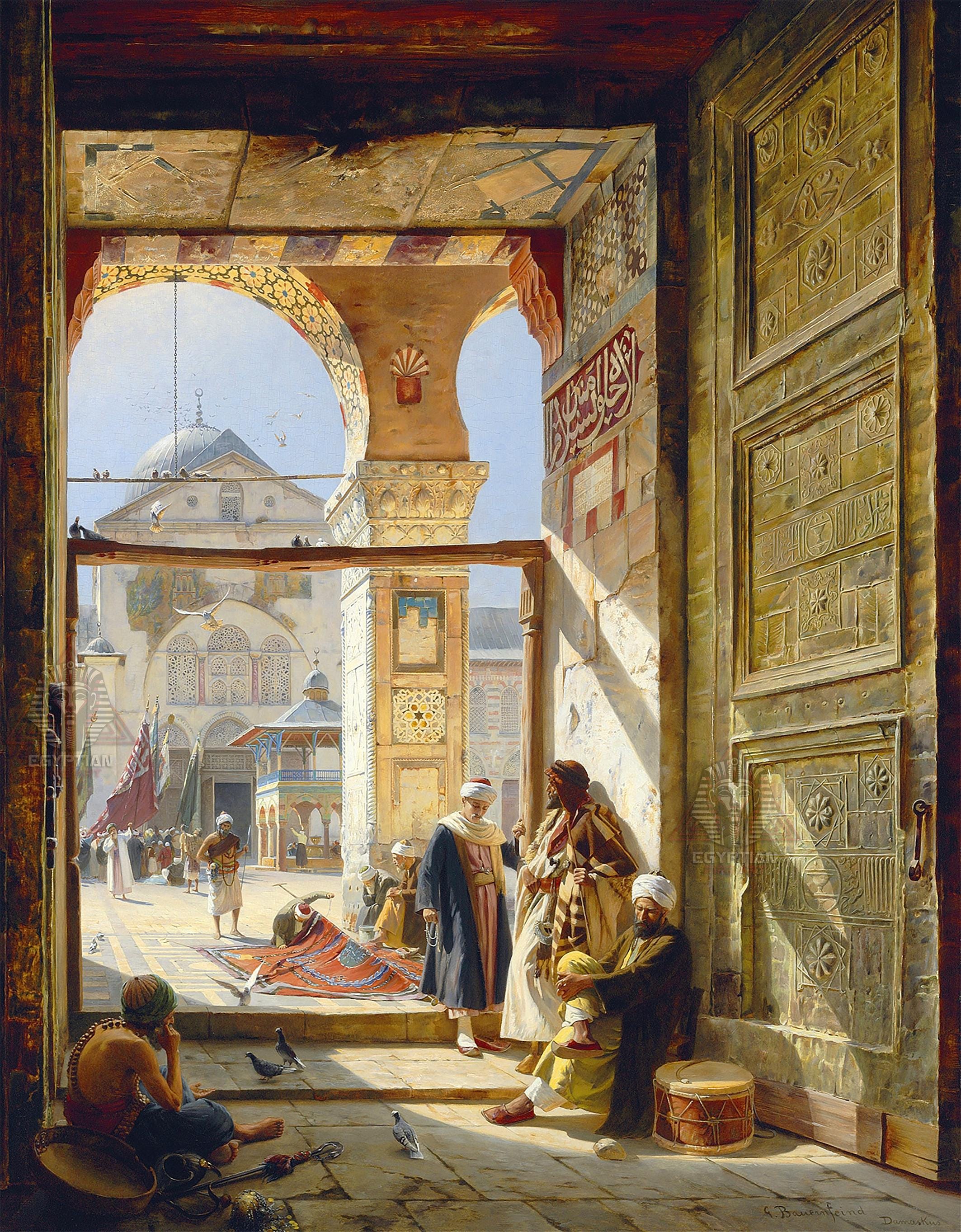Hand Painted Artwork - The Gate Of The Great Umayyad Mosque in Damascus - Islamic Art - Arabic Art - Hand Painted Oil Painting On Canvas