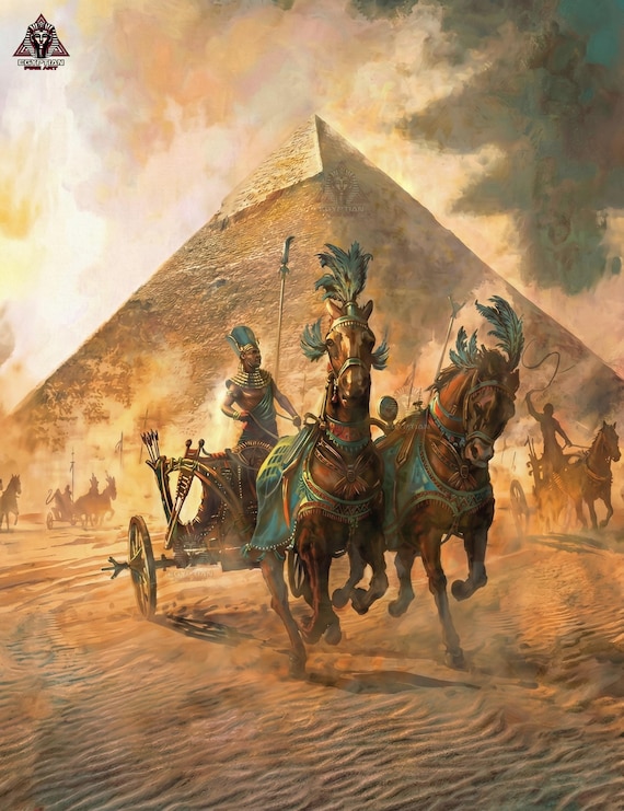 手描きのアートワーク - ギザのピラミッドにある古代エジプトの