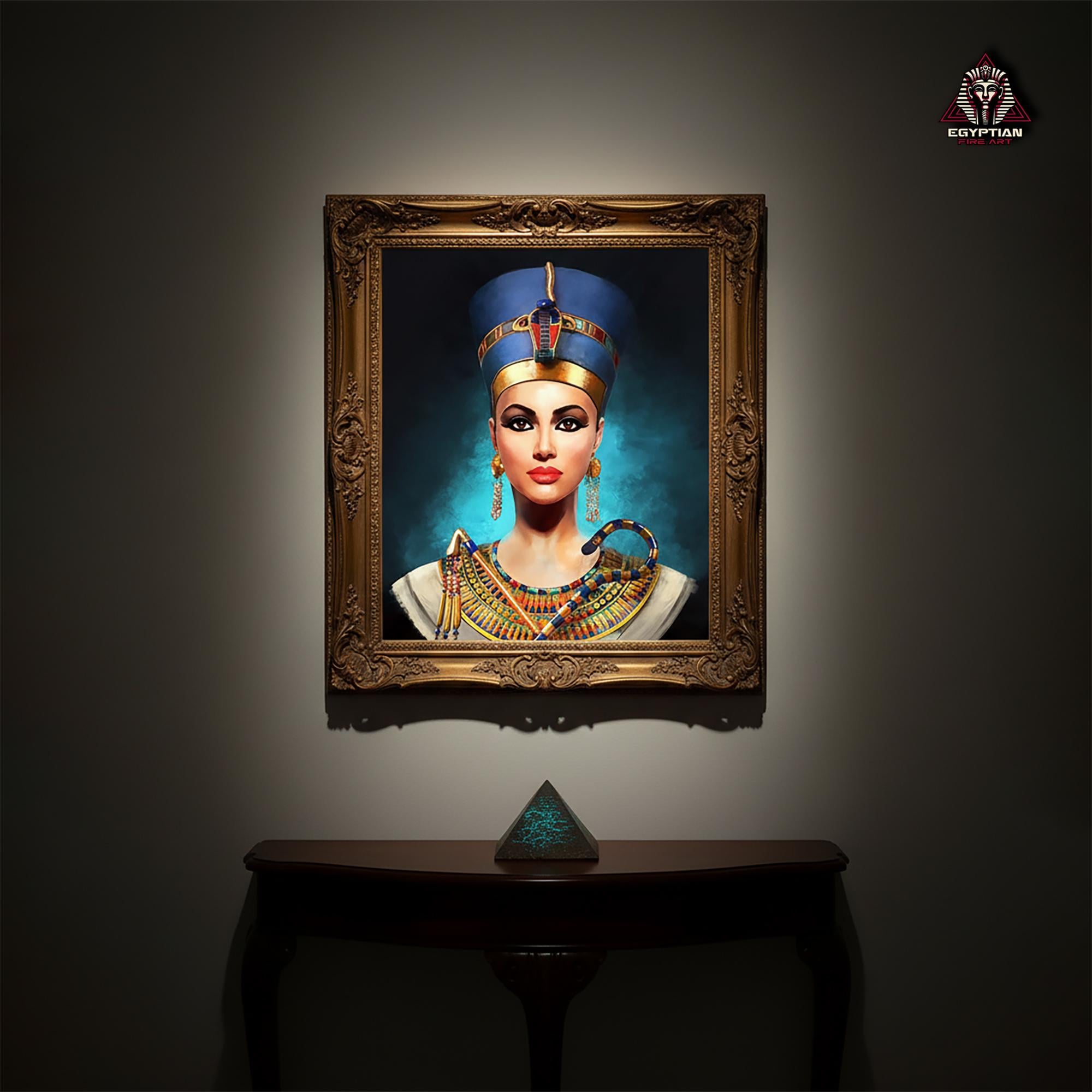 ネフェルティティ美しき女王 - エジプト美術 - キャンバスに手描きされ