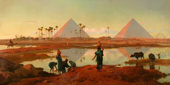 Paisaje de las pirámides de Giza Antiguo Egipto Arte - Etsy España Paisaje de las pirámides de Giza Antiguo Egipto Arte - Etsy España