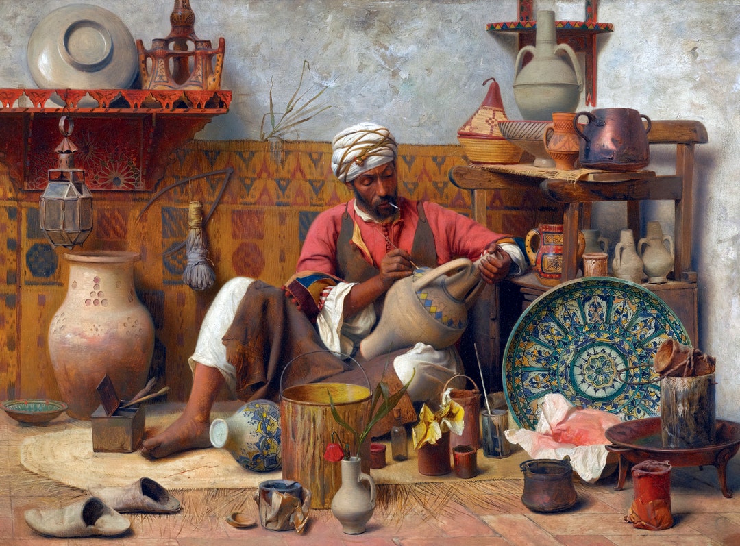 Pottery and Ceramic Maker and Decorator Egyptian Art Arabic Art Islamic