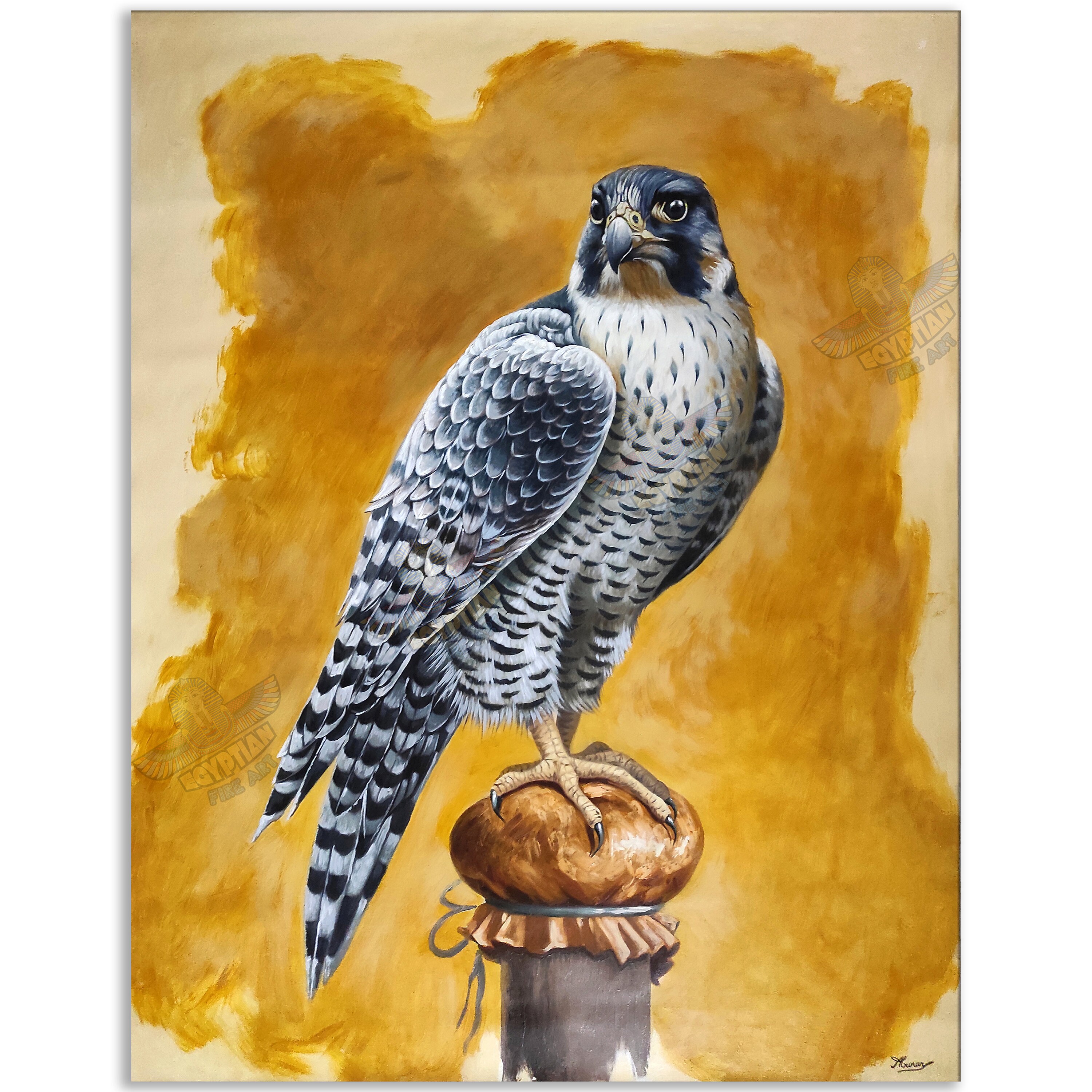 Gray Falcon on Fire Arabic Art Egyptian Art Arabic Etsy UK