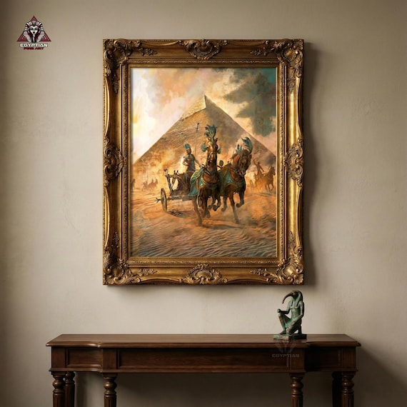 手描きのアートワーク - ギザのピラミッドにある古代エジプトの